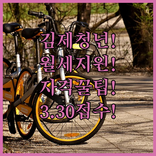 김제시 청년월세지원 신청 자격과 방법 | 3월 30일부터 접수