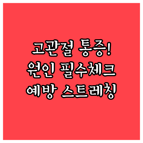 고관절 통증 원인과 증상 파악 및 예방 스트레칭 방법