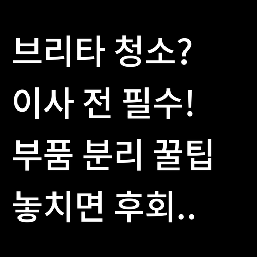 브리타 정수기 이사 전 물통 청소와 부품 분리 포장